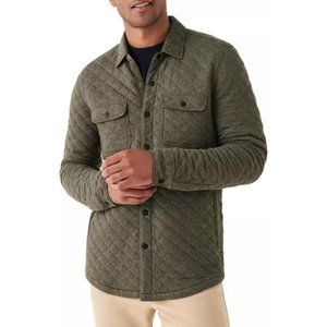 Faherty Green Quilted Shirt Jacket